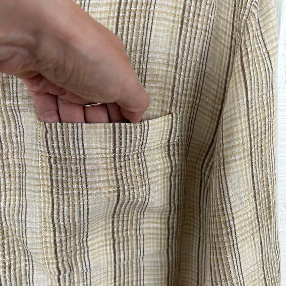 Tommy Bahama Men Linen Long Sleeve Button Up Shirt Brown Beach Summer Size Large - Picture 2 of 6